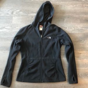 North Face Lightweight Black Hooded Zipup, size M